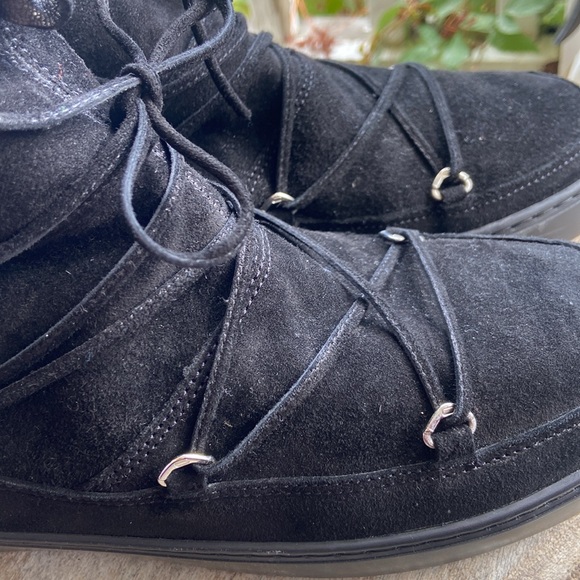 NWOB Tecnica Moon Boot Pulse Mid Black Nubuck Leather Snow Boots Women's Size 10 - Picture 9 of 15